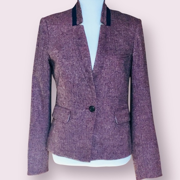 Veronica Beard Tate Upcollar Herringbone Dickey Blazer - Picture 5 of 15